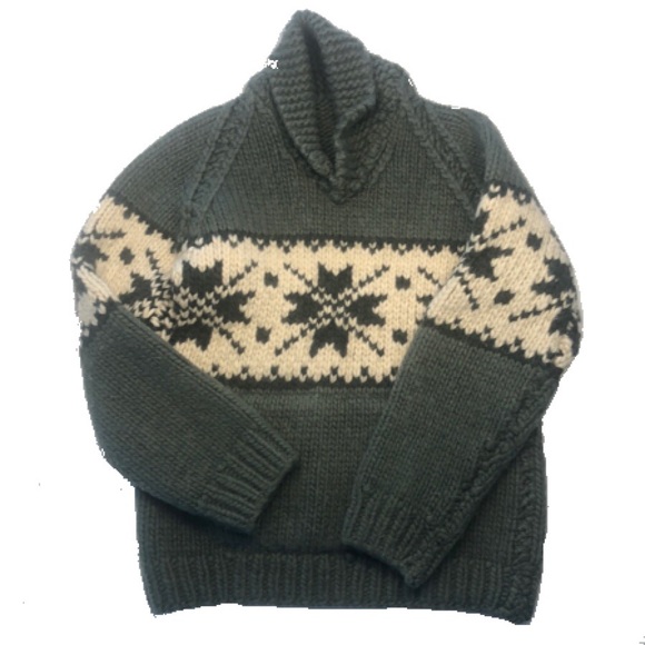 Milky green and off-white HANDMADE sweater. Size M - Picture 1 of 9